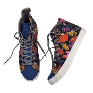 Inkkas Tropical Floral Canvas High Top Sneakers